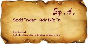 Szünder Adrián névjegykártya